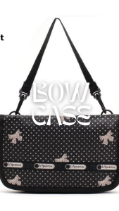 Le Sportsac Polka Dot Ribbon Bow Multi-Purpose Case Black * wallet passport holder card case *Japanese GWP*