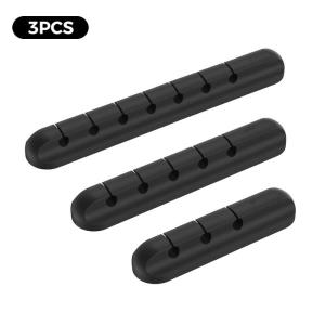 3PCS Adhesive USB Cable Clip Organizer Round Charger Cord Winder Anti-slip Desktop Tidy for Car Home Travel