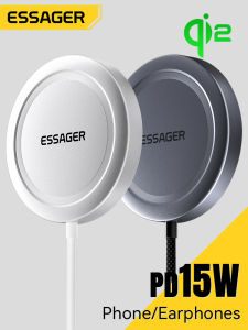 Essager Qi2 PD15W Wireless Chargers Fast Charging Portable Type C Wireless Charging Device For iPhone 15/14/13/12-8 Series Samsung AirPods Earphone Fast Charging Qi2 Wireless Chargers