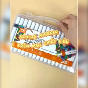 Bút Màu Acrylic Marker ZhongCai 12/24/36/48 Màu Tươi Sáng Không Lem Chống Nước Vẽ Tô Trên Mọi Chất Liệu FD 602
