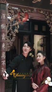 Áo dài cưới cặp đôi cô dâu chú rể cổ phục Việt Nam Chaang may sẵn áo dài tấc nam nữ dự tiệc đám hỏi lễ tết đẹp ADC795