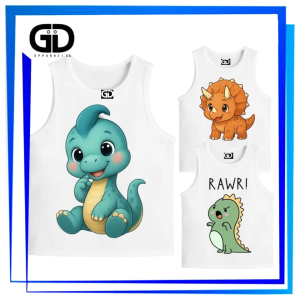 GDapparelco Baby Kids Dino Sando for Kid Boys Dinosaur Print Sleeveless Tank Top Casual 1–12 y/o