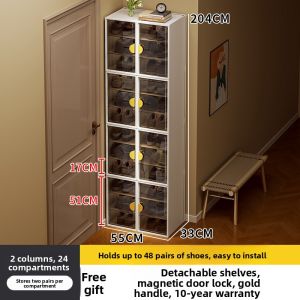Plastic Wall-Mounted Shoe Storage Box Multi-Layer Home Entrance Space-Saving Shoe Cabinet Compact Organizer for Household Use
