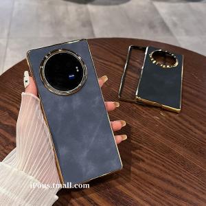 Vivo X Fold3 Fashion Business Korean Style Light Thin Mens Full Cover Electroplated Sheep Ba Pattern Hard Shell Protective Case