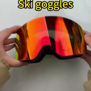 Big Ski Snowboard Goggles Women Men Skiing Eyewear Mask UV 400 Snow Protection Over Glasses Adult Double Anti-Fog Cylindrical