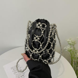 Fashionable Metal Bead Handheld Small Square Bag Womens Shoulder Bag Phone Case Summer New Style Versatile High-Quality Feel