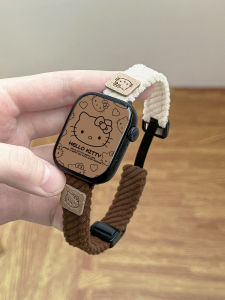 Soft Velvet Kitty Cat Magnetic Buckle Womens Watch Band Compatible with Apple Watch 10 8 7 S11 Autumn Winter Versatile Creative Cute Slim Waist SE