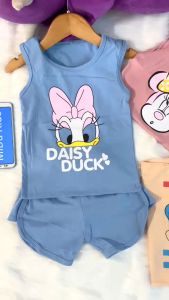 Quần áo trẻ em bé gái nhà MiDu Kid mẫu 3D hoạt hình Disney bé sơ sinh đến 5 tuổi chất cotton mềm mịn thấm hút mồ hôi