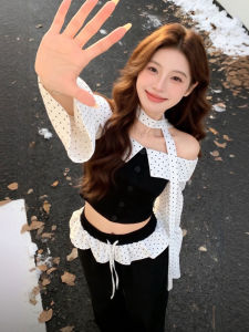 CHANGTONG | Fashionable Outfit Off-Shoulder Top and Wide Leg Pants Set Spring 2026