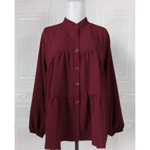 Eurigo - Ameena Atasan Blouse Oversize Wanita Blouse Busui Crinkle Airflow / 385-6984