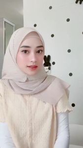 Hijab Pashmina Premium Plisket Lidi Full Kerudung Shawl Plisket Bahan Ceruty Babydoll ukuran 180x75 terbaru