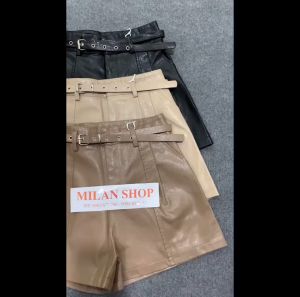 Quần short da kèm đai 3 màu cực kì trẻ trung-TNS-mã 3920