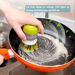 Dụng Cụ Cọ Rửa Xoong Nồi Có Bình Đựng Xà PhòngTiện Lợi