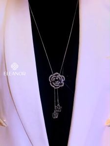 Dây chuyền nữ Eleanor Accessories dáng dài mặt hoa hồng phụ kiện trang sức vòng cổ 9364