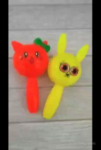 Mainan Ncit Yoyo Karet Animal Karakter Lampu Puffer Ball