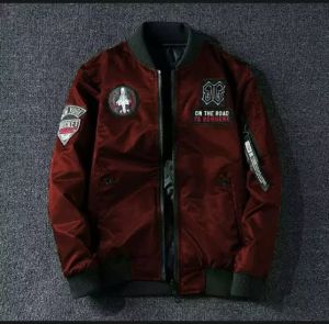 Jaket Varsity Bomber Logo Ontheroad Premium Outdoor Hiking Touring Parasut Wanita Pria