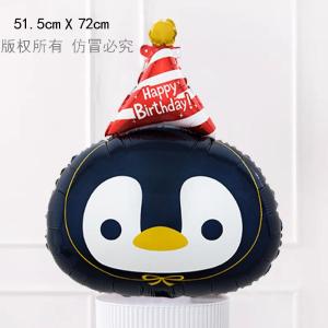 Korean Style Cake Bear Penguin Balloons Childrens Boy Girl Birthday Scene Decoration Cartoon Pattern Aluminum Balloons