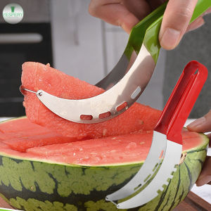 YESPERY Watermelon Slicing Tool Stainless Steel Corer Fruit Slicer Watermelon Fruit Clip Kitchen Accessories