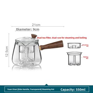 SANXUN | Heat Resistant Glass Tea Kettle & Electric Ceramic Heater for Home Use