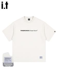 FINGERCROXX | Casual Letter Print T-Shirt Loose Fit Universal Style