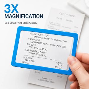 1-10pcs Slim Pocket Magnifying Glass 3X Portable Reading Pocket Magnifier for Small Print Books LabelsReceipts Easy Carry