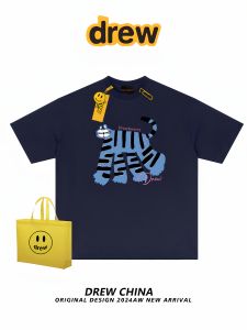 เสื้อยืดแขนสั้นทรงหลวมสำหรับผู้ชาย ดีไซน์ที่สนุกสนานและมีความหมาย ดีไซน์ลายเสือ สไตล์อเมริกัน เสื้อยืดคู่รัก INS แฟชั่นสำหรับฤดูร้อน