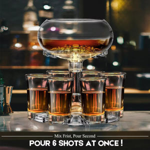 Adjustable Shot Glass Dispenser And Stand Can Hold 6 Wine Glasses Suitable For Party Use Made Of Food-Grade Plexiglass