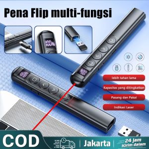 Wireless Laser Pointer Presentasi Remote Control Laser Pen Merah 200M USB Receiver