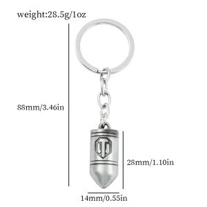 Bandai | Game Metal World Of Tanks Keychain Punk 3D Tank Keyrings For Men Backpack Accessories Key Chain