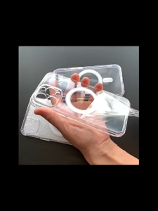 Ốp lưng trong suốt viền bảo vệ camera hỗ trợ sạc không dây cho 17 16 pro max 15 14 13 Plus 12 11 ProMAX MVSTORE