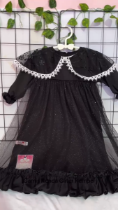 Gamis Anak Aisy Set Hijab BARU!!!! Model RENDA Gliter Rempel Usia 0-5 tahun