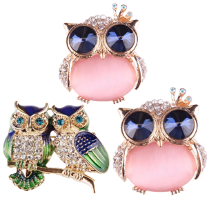 แฟชั่นหรูหราใหม่เคลือบสีสันเข็มกลัดน่ารักสัตว์นกฮูกเข็มกลัดขนาดใหญ่เสื้อผ้าอุปกรณ์เสริมของขวัญ Party