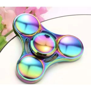 Rainbow fidget spinner metal toys ufo small handheld finger spinners present for adult children rotating top focus table fingertip