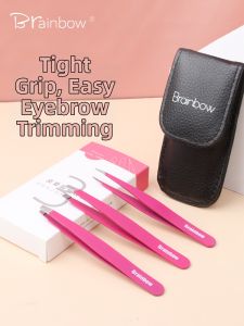 Brainbow | Stainless Steel Slanted and Flat Tip Tweezers Set