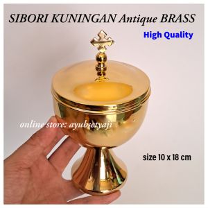 Sibori Kuningan antik Gelas Piala Sibori ritual Keagamaan Gereja wadah bakar sibori Tempat bakar dupa aromaterapi buhur
