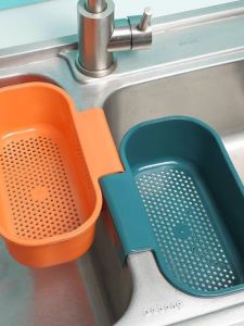 Hanging Kitchen Sink Strainer Basket Plastic Filter Tray Waste Disposal Filter Tool Kitchen Storage Rack Dishwasher Safe