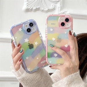 FLOVEME Oil Painting Case for IPhone 14 Pro/iPhone14 Pro Max /14 Plus IPhone 13/13 Pro/13 Pro Max IPhone 12 Pro 11 Cute Love Soft Shockproof Bumper Transparent Phone Case Silicone Back Cover Case