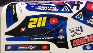 Decal stiker CRF costume stiker dekal motif supermoto hitam biru