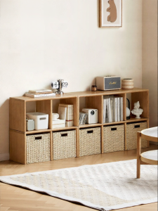 WEISHA | Living Room Solid Oak TV Stand and Bookshelf Furniture