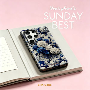 Potdemiel | Blue White Landscape Art For Samsung Galaxy S26 Ultra A56 Exquisitely Pattern Double Protective Phone Cover Cases CaseChic