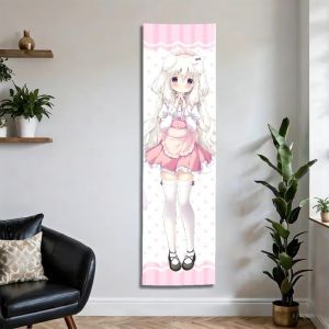 VIKAMA Vertical Cute Cat Ear Maid Anime Tapestry Sweet Kawaii Wall Decor for Girls Bedroom Dorm Room Living Room Home Decor