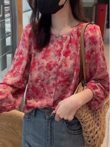 French Floral Chiffon Shirt