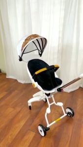 Xe đẩy gấp gọn  xe đẩy 2 chiều 3 tư thế nằm ngả ngồi cho bé có đệm + mái full phụ kiện M8