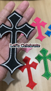 Cross Embroidery Clothes Patch Stickers Iron Patches in Various Colors for DIY Hole Repair Clothing Accessories