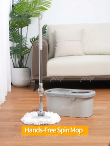 PMOP Mop With Spinner and Bucket Complete Set Stainless Steel rod Thick Microfiber mop for floor Heavy Duty