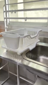 BAANHARDWARE ที่คว่ำจานระบายน้ําสําหรับห้องครัว ที่คว่ำจานระบายน้ําอเนกประสงค์ ที่วางจานมีช่องระบาย ชั้นวางจาน KN-S022