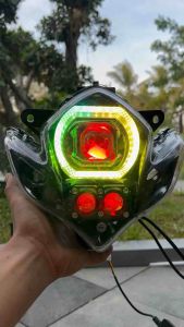 Lampu depan satria fu barong biled billed Matrix RGB dobel laser