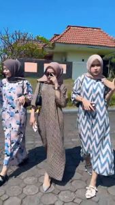 Daster Kekinian Bahan Rayon Grad A Ld 120 | Daster 3/4 Rayon | Daster Gamis Dress Panjang