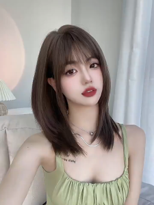 TSE Womens Long Straight Full Wig Natural Simulated Hair Clavicle Length Wavy Head Cover K364/1678