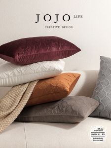 JOJOS L. PD.meal. Double-sided Floral Embossed Pillowcase Vintage Pressed Flower Cushion Cover Universal Home Use Square